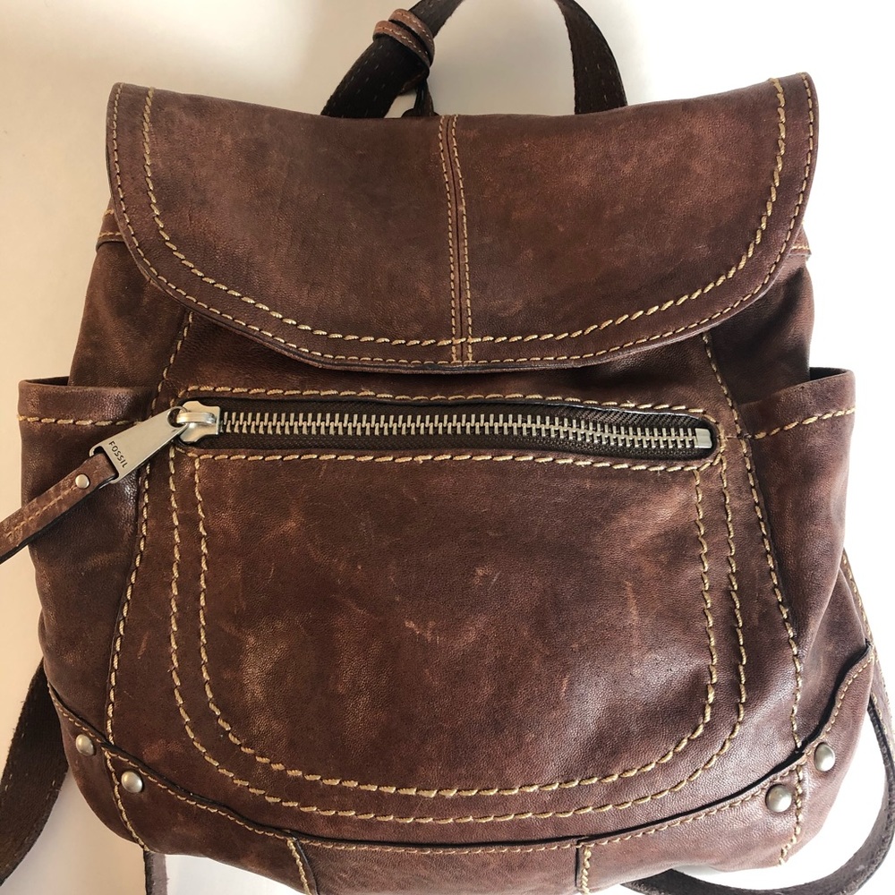 Vintage Leather FOSSIL Backpack Purse